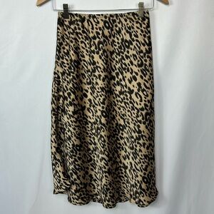 Sienna Sky High Waist Animal Print Midi Skirt Size S‎